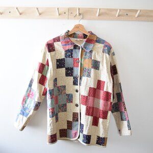 Vintage Susan Bristol patchwork quilted chore coat